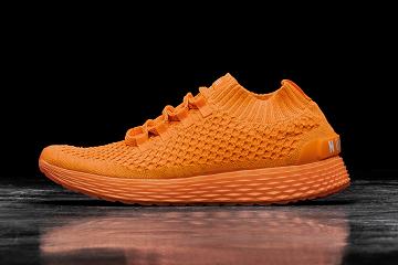 Men's Nobull Neon Reflective Knit Running Shoes Orange | SG W2128N